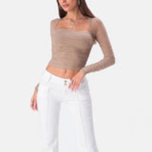 Adika tan mesh top size S - Picture 3 of 3